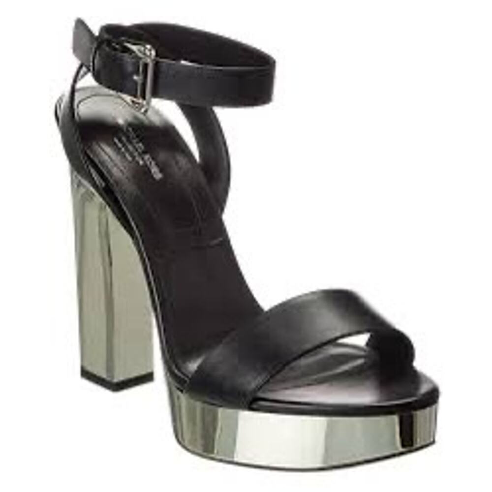 Michael Kors Collection Anabelle Runway Black Leather Platform Sandals sz. 36.5